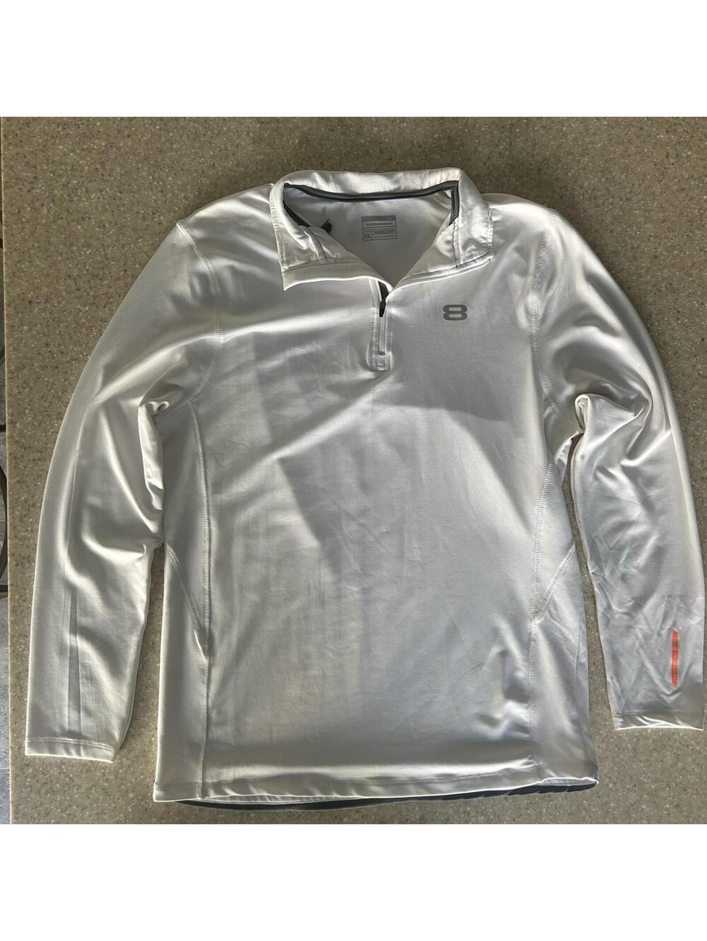 Layer 8 Jacket Lightweight Full Zip Running Athletic Quick Dry White Size XL Gym
